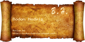 Bodon Hedvig névjegykártya